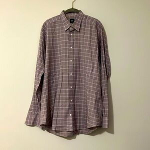 Ike Behar Purple Button Down, Large 15 1/2